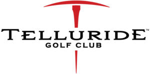 Logo for Telluride Golf Club featuring a large red