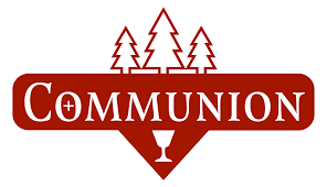 Red logo with the word