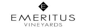 Emeritus Vineyards logo with a black diamond containing a white 
